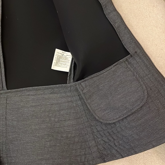 Vintage Emporio Armani Quilted Neoprene style blazer jacket gray size 10 - Picture 8 of 10